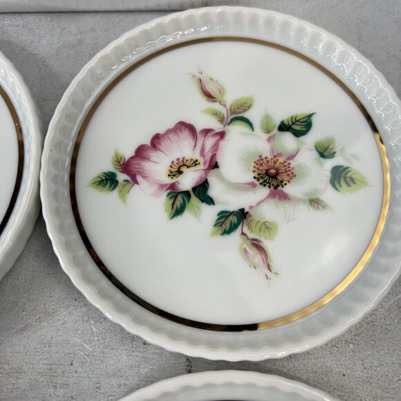 House Of Webster Ceramic Briar Rose Coaster Set 4 Pc - Picture 5 of 9